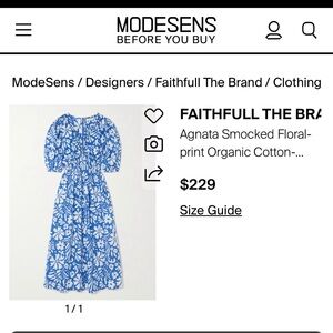 Faithfull the Brand Blue and White Floral Dress